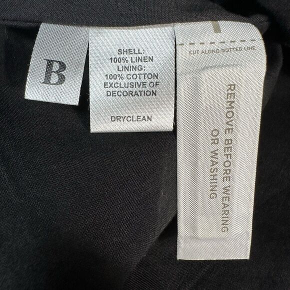 Ann Taylor LOFT Shift Dress Sz 8 100% Linen Black Tan Red Sleeveless Lined Midi - Picture 8 of 9